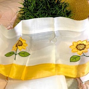 American Linen, Embroidered Window Curtain